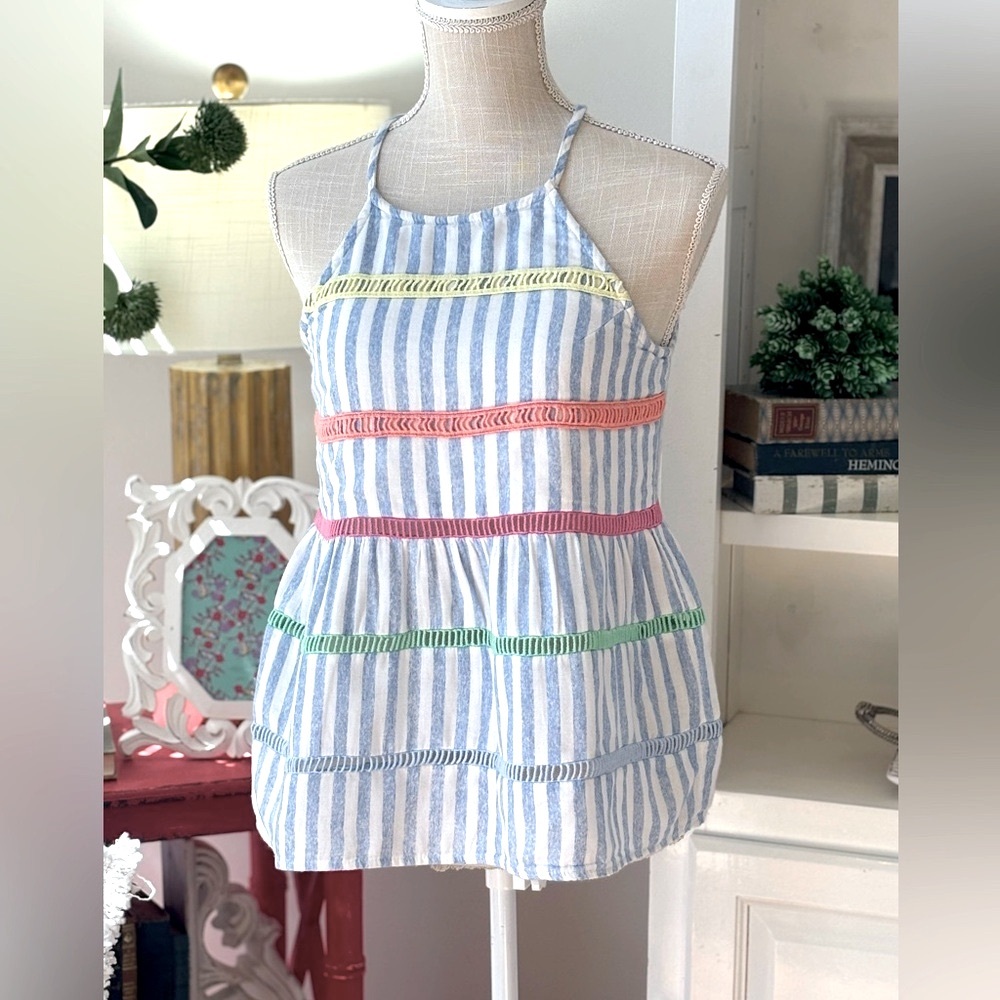 Wanderlust Tiered Striped Tank Top | Tunic. Women’s Sz-S Sleeveless | Striped